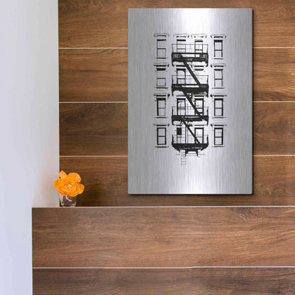 Luxe Metal Art 'NYC in Pure BandW XII' by Jeff Pica, Metal Wall Art,12x16