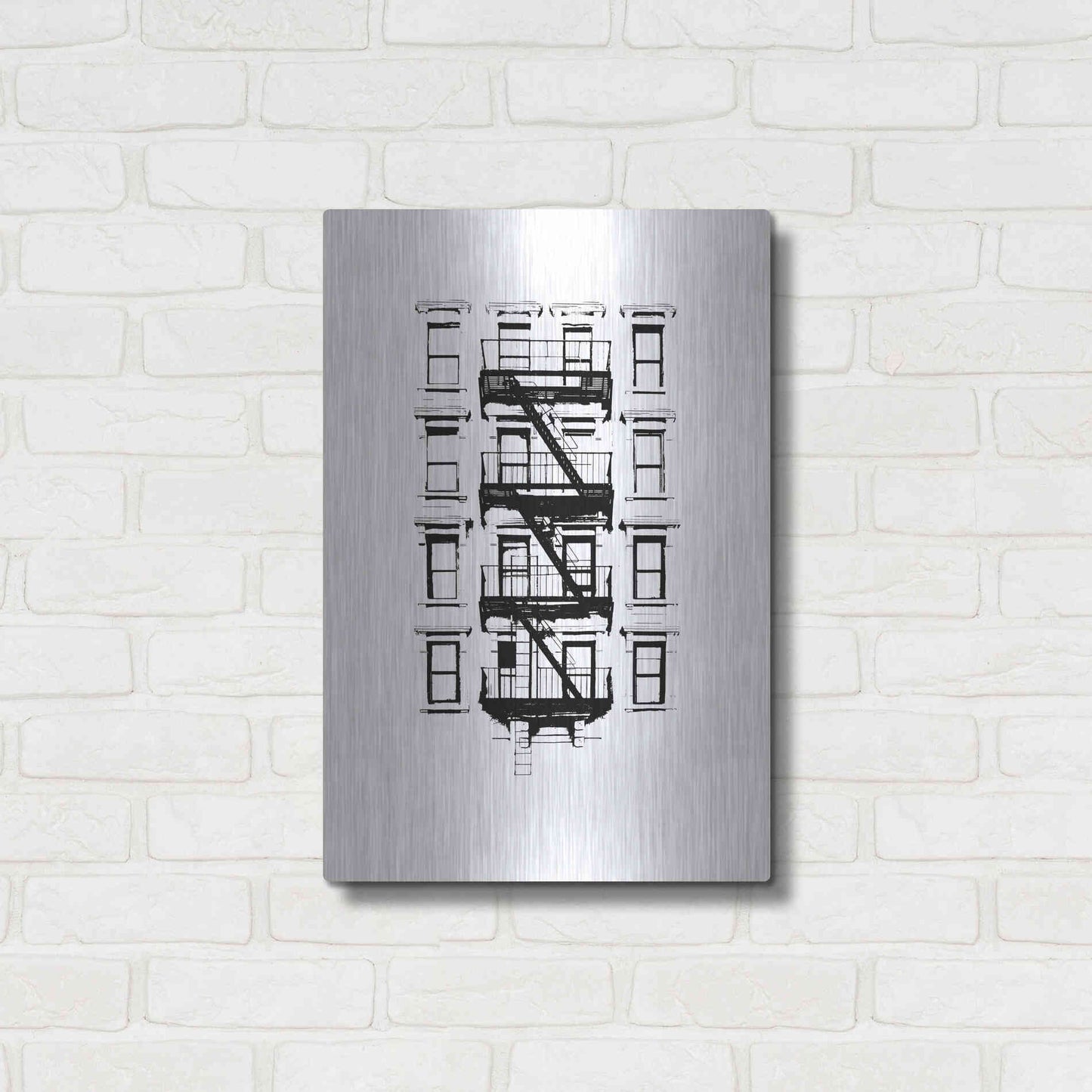 Luxe Metal Art 'NYC in Pure BandW XII' by Jeff Pica, Metal Wall Art,16x24