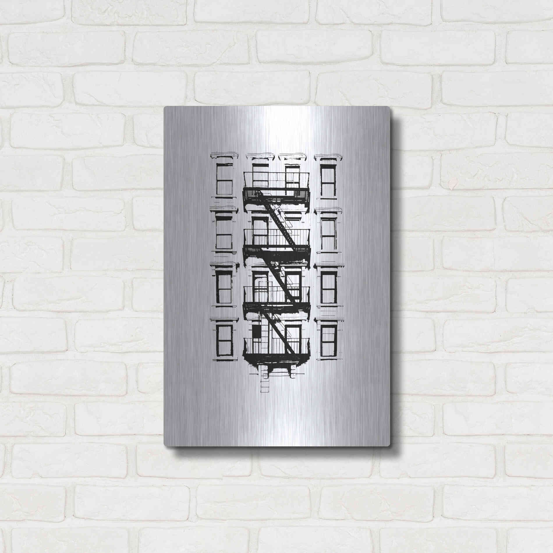Luxe Metal Art 'NYC in Pure BandW XII' by Jeff Pica, Metal Wall Art,16x24