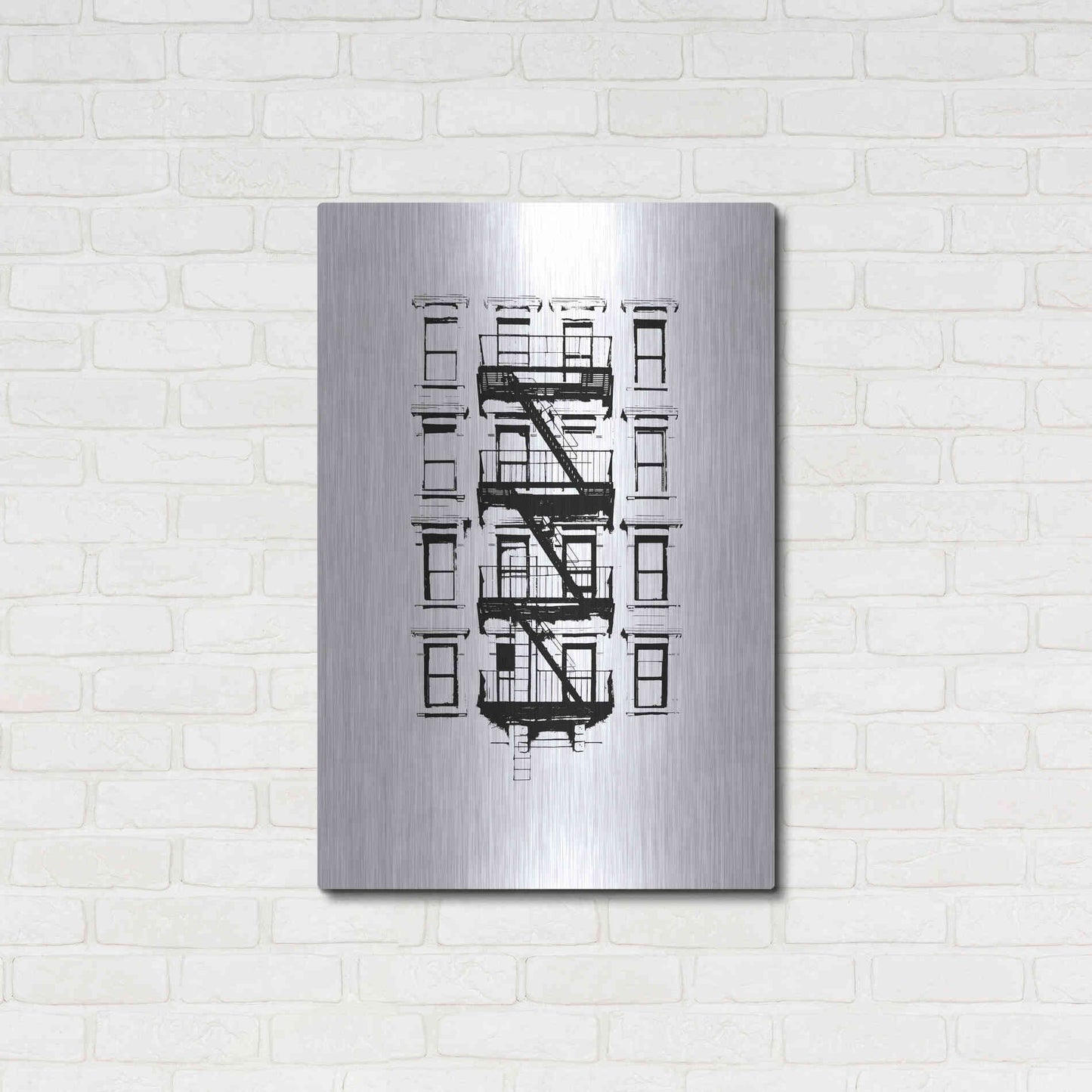 Luxe Metal Art 'NYC in Pure BandW XII' by Jeff Pica, Metal Wall Art,24x36