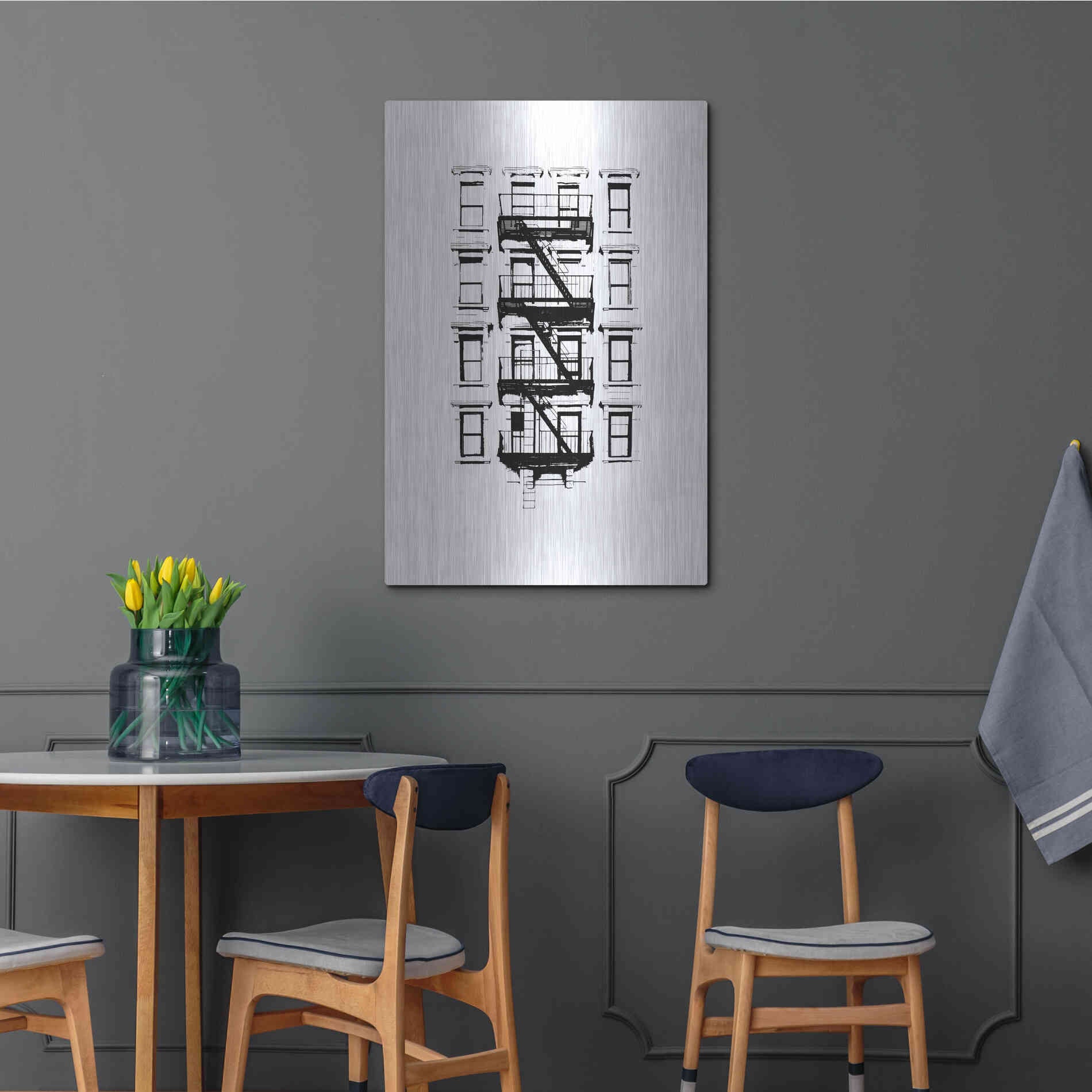 Luxe Metal Art 'NYC in Pure BandW XII' by Jeff Pica, Metal Wall Art,24x36