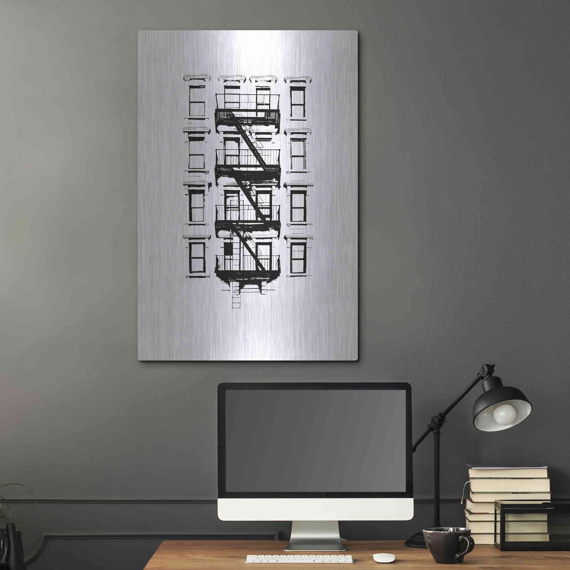 Luxe Metal Art 'NYC in Pure BandW XII' by Jeff Pica, Metal Wall Art,24x36