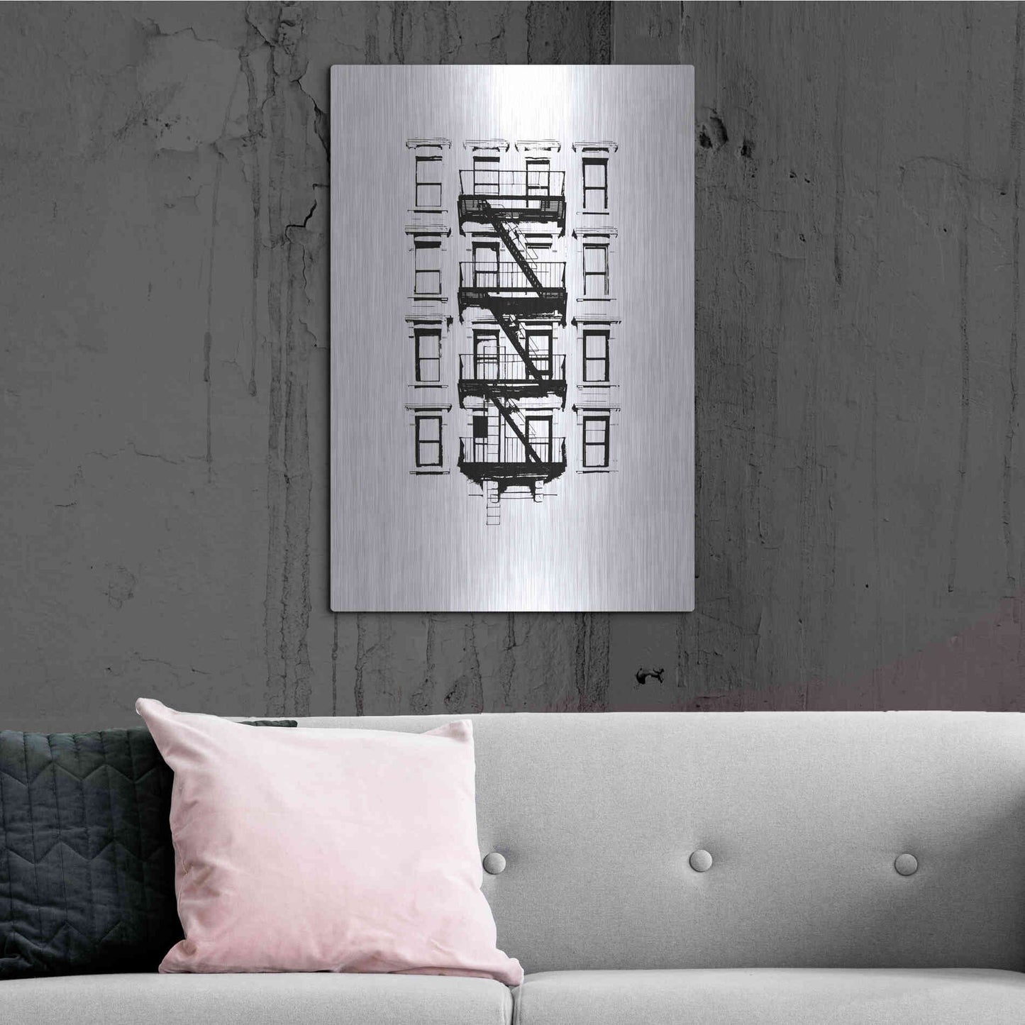 Luxe Metal Art 'NYC in Pure BandW XII' by Jeff Pica, Metal Wall Art,24x36