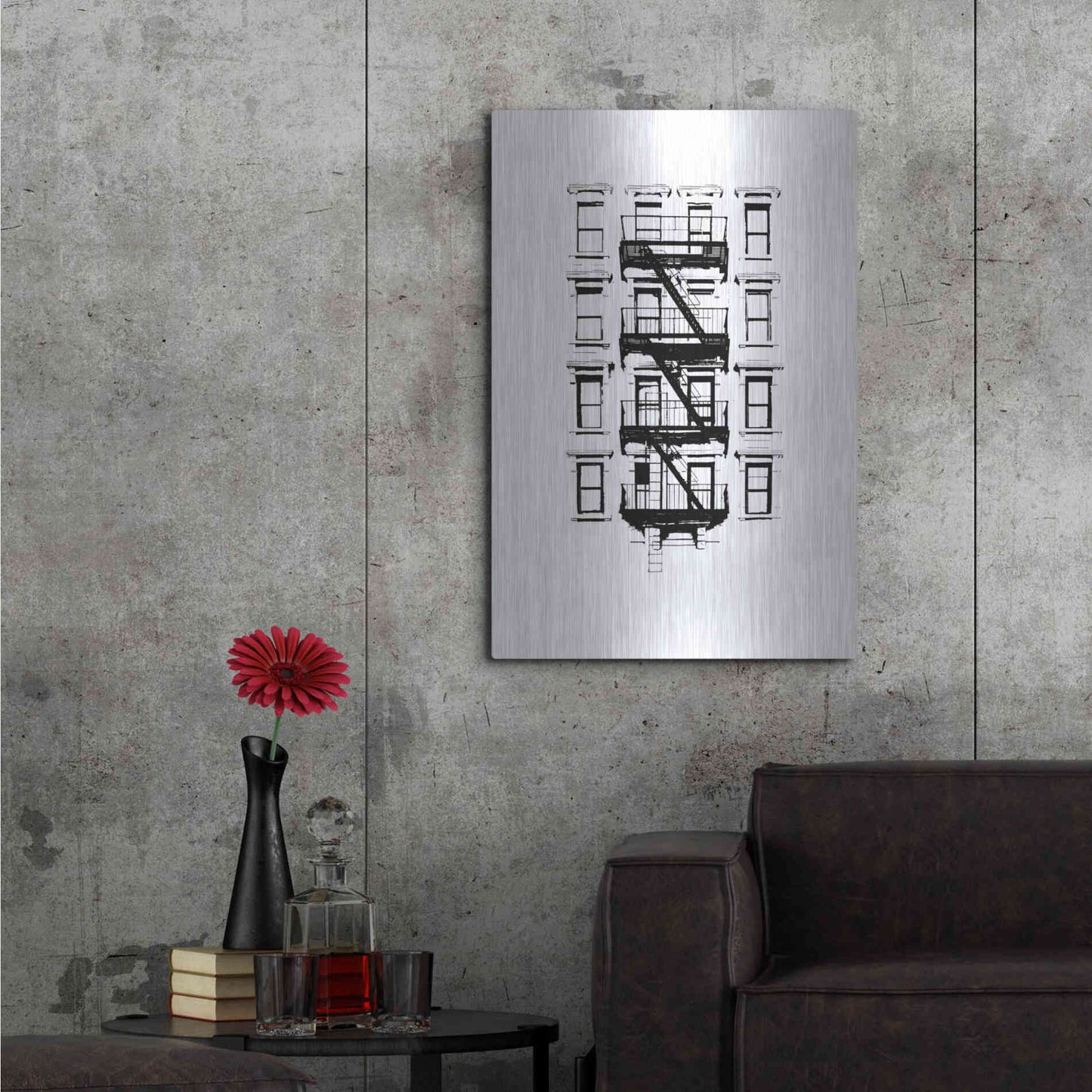 Luxe Metal Art 'NYC in Pure BandW XII' by Jeff Pica, Metal Wall Art,24x36