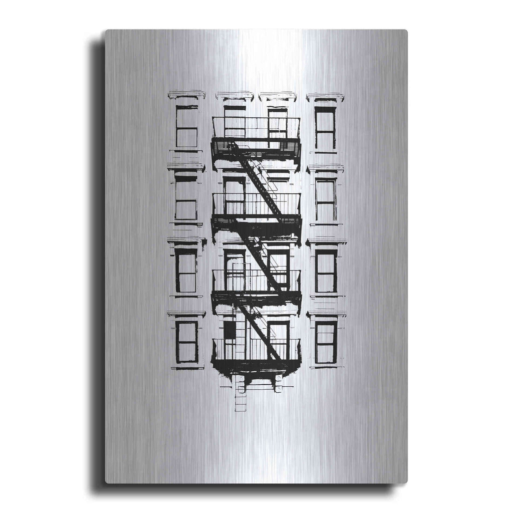 Luxe Metal Art 'NYC in Pure BandW XII' by Jeff Pica, Metal Wall Art
