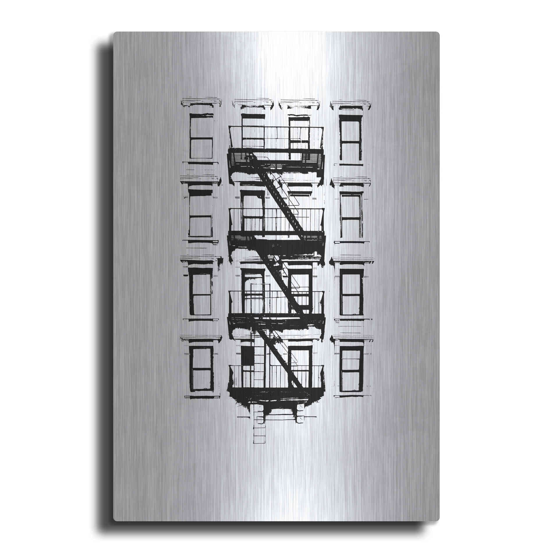 Luxe Metal Art 'NYC in Pure BandW XII' by Jeff Pica, Metal Wall Art