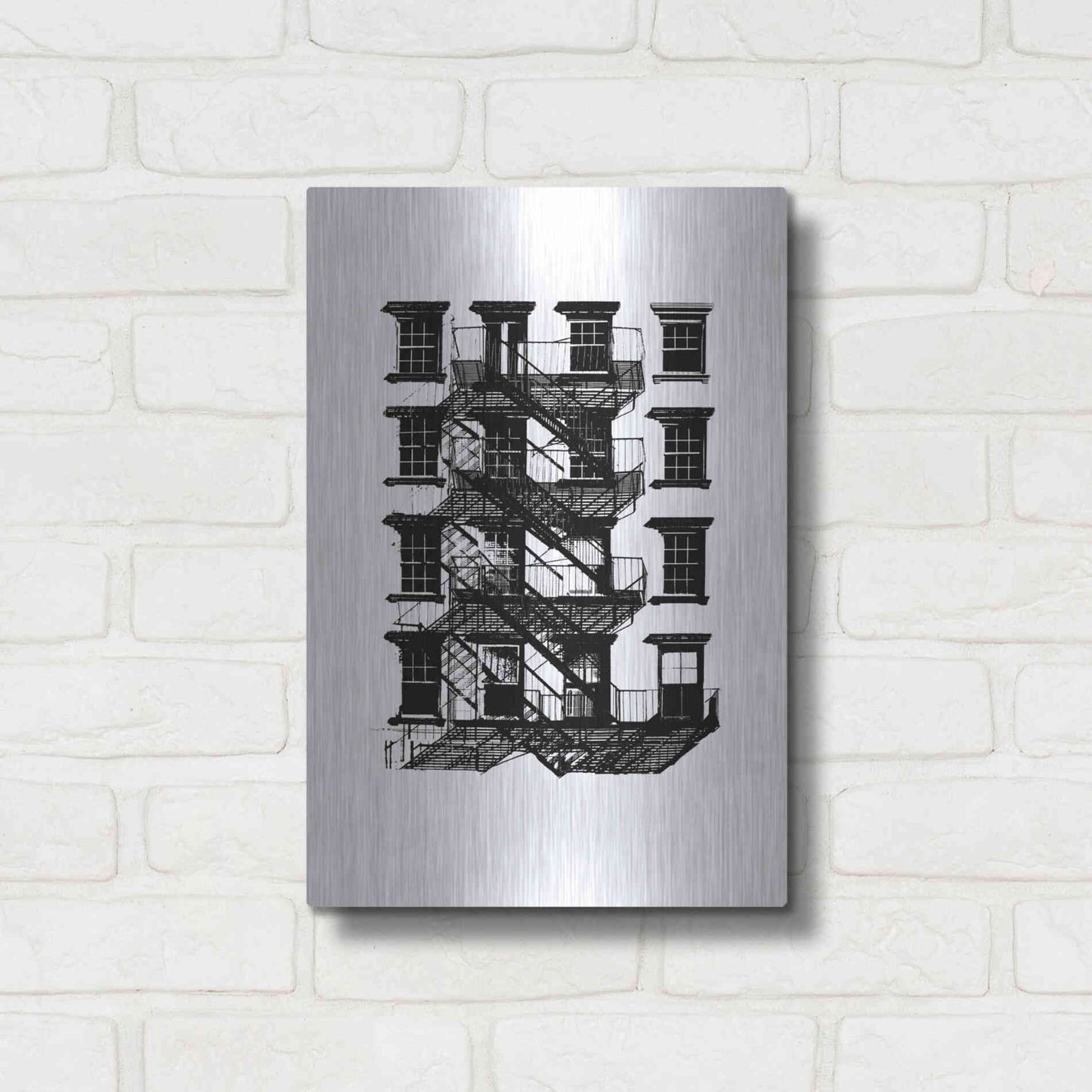 Luxe Metal Art 'NYC in Pure BandW IX' by Jeff Pica, Metal Wall Art,12x16