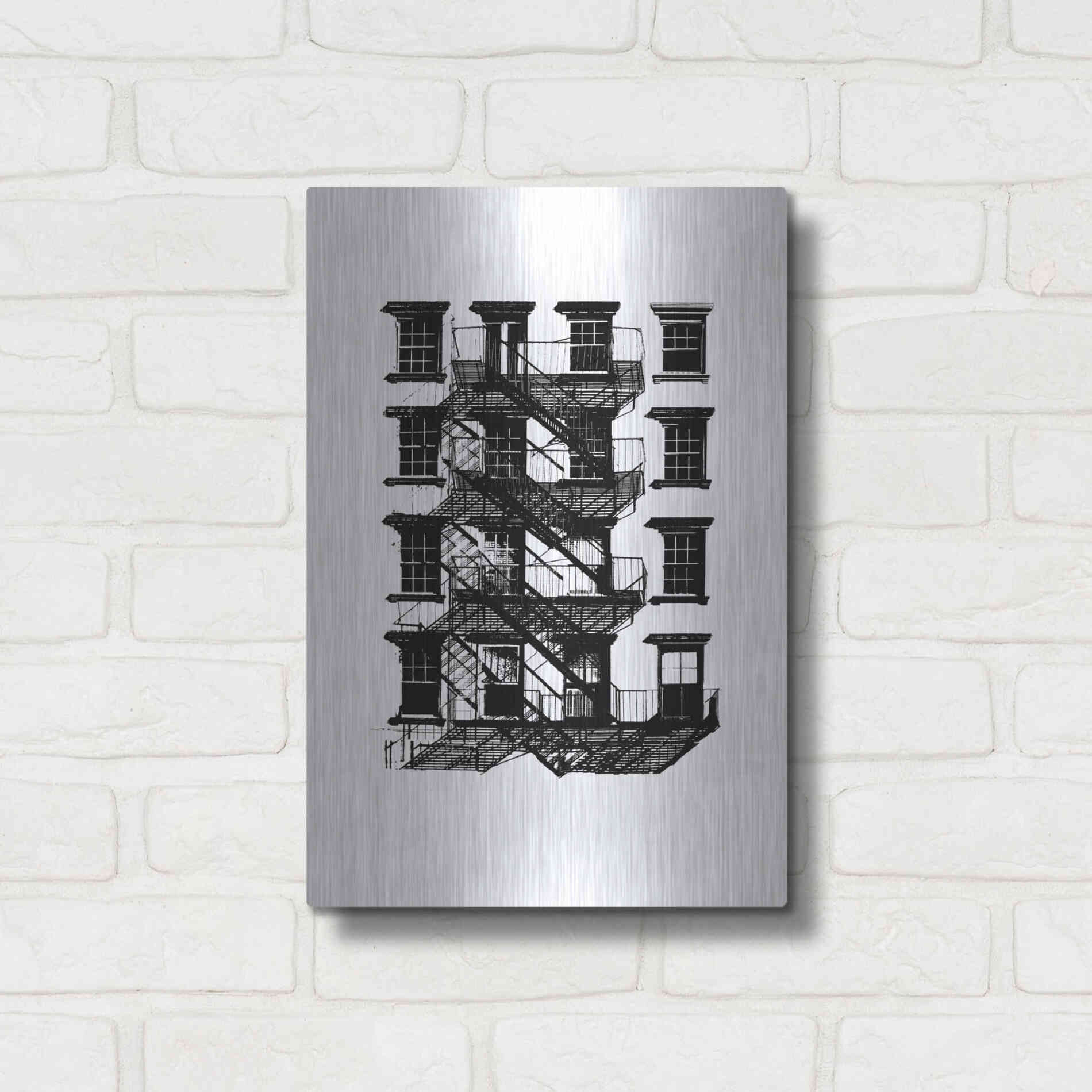 Luxe Metal Art 'NYC in Pure BandW IX' by Jeff Pica, Metal Wall Art,12x16