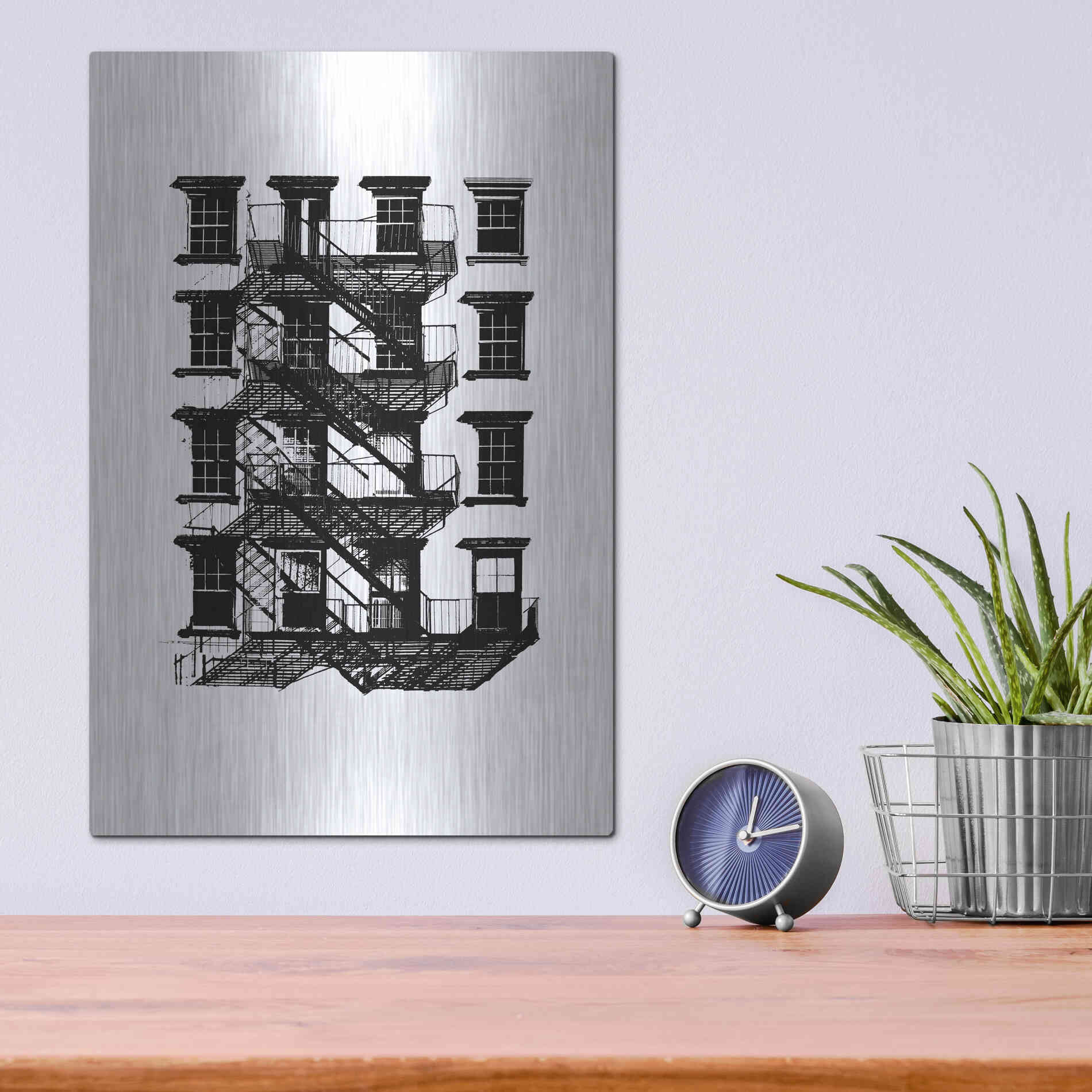 Luxe Metal Art 'NYC in Pure BandW IX' by Jeff Pica, Metal Wall Art,12x16