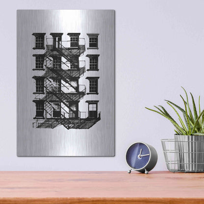 Luxe Metal Art 'NYC in Pure BandW IX' by Jeff Pica, Metal Wall Art,12x16