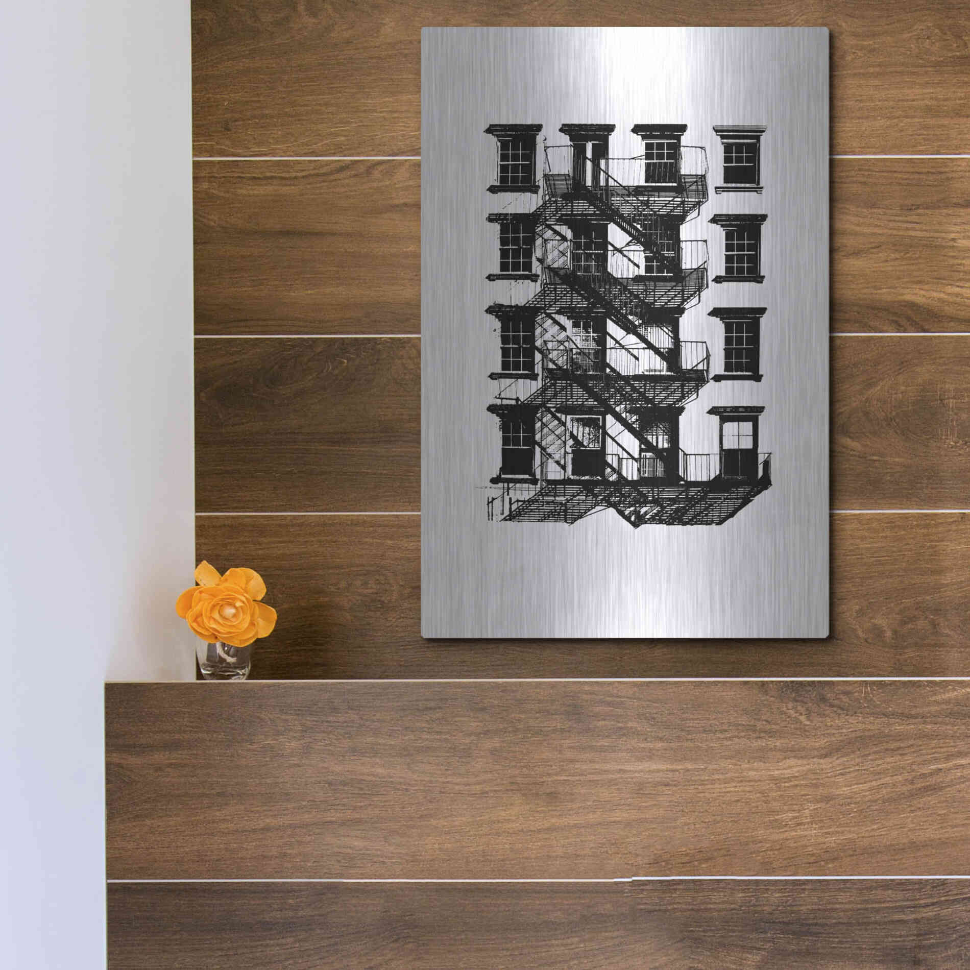 Luxe Metal Art 'NYC in Pure BandW IX' by Jeff Pica, Metal Wall Art,12x16