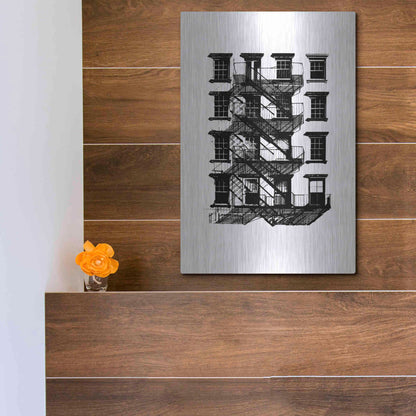 Luxe Metal Art 'NYC in Pure BandW IX' by Jeff Pica, Metal Wall Art,12x16