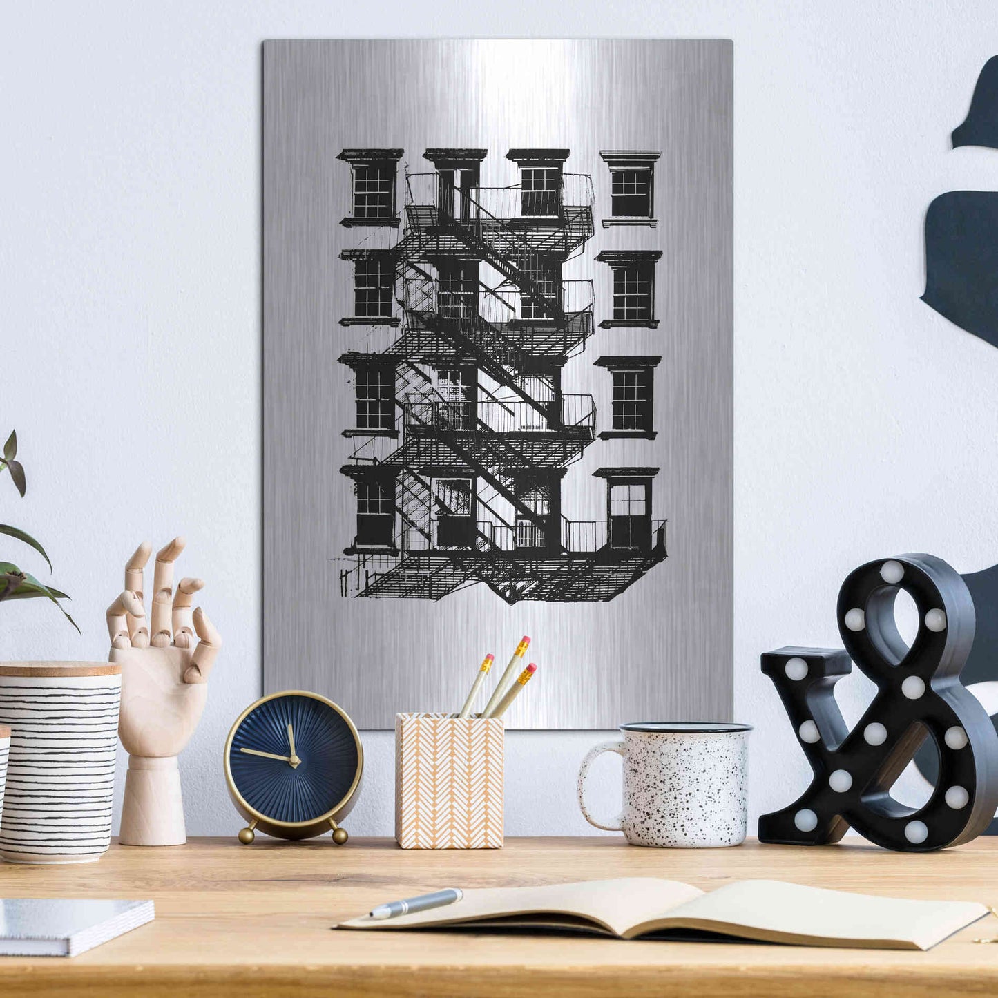 Luxe Metal Art 'NYC in Pure BandW IX' by Jeff Pica, Metal Wall Art,12x16