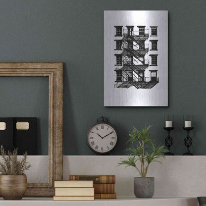 Luxe Metal Art 'NYC in Pure BandW IX' by Jeff Pica, Metal Wall Art,12x16
