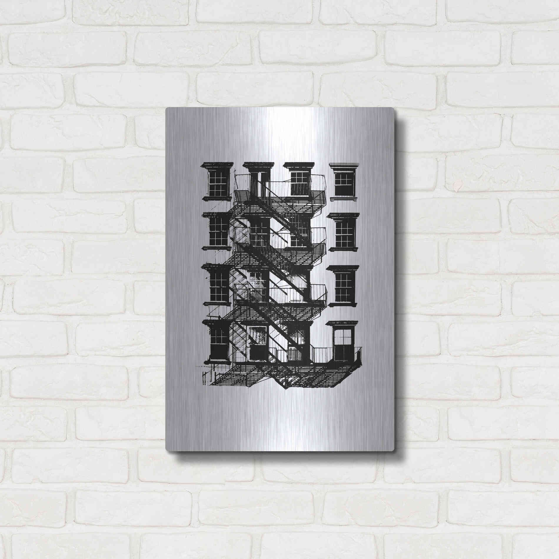 Luxe Metal Art 'NYC in Pure BandW IX' by Jeff Pica, Metal Wall Art,16x24