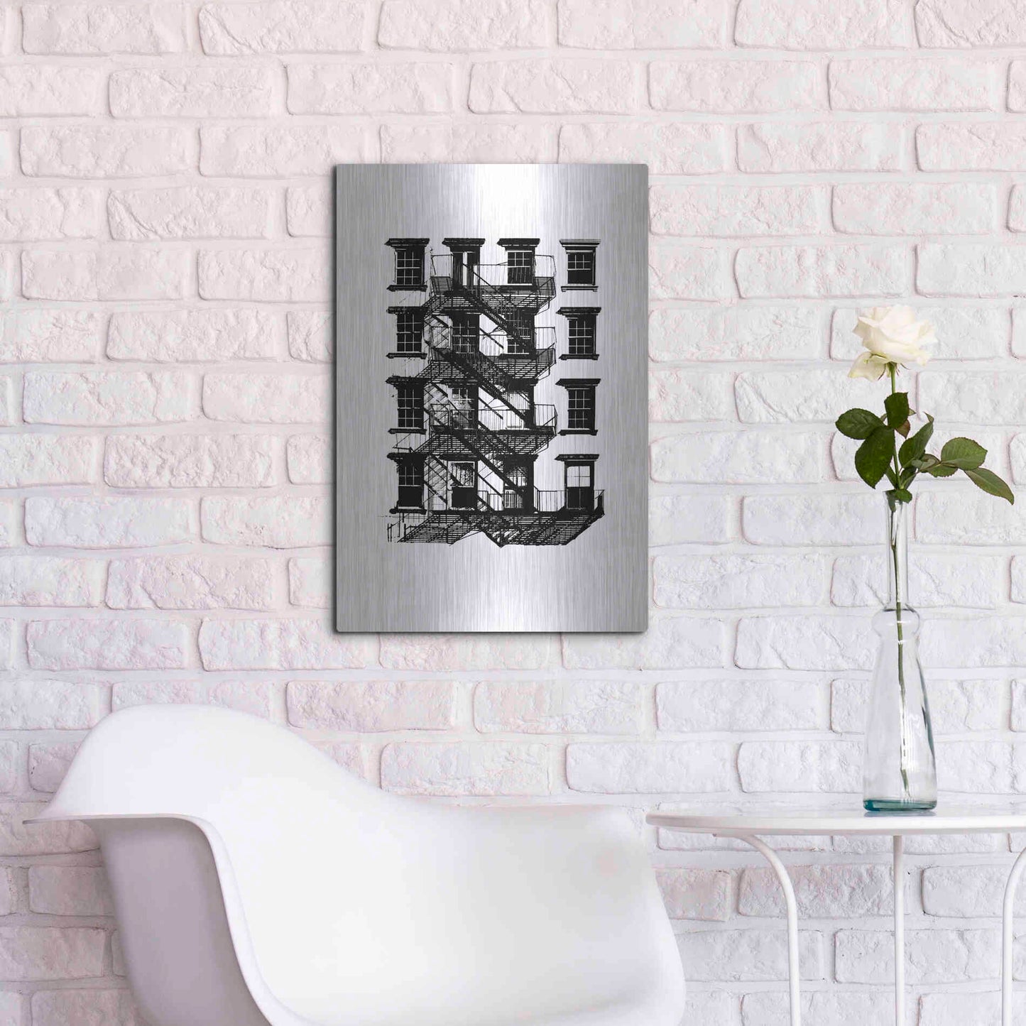 Luxe Metal Art 'NYC in Pure BandW IX' by Jeff Pica, Metal Wall Art,16x24
