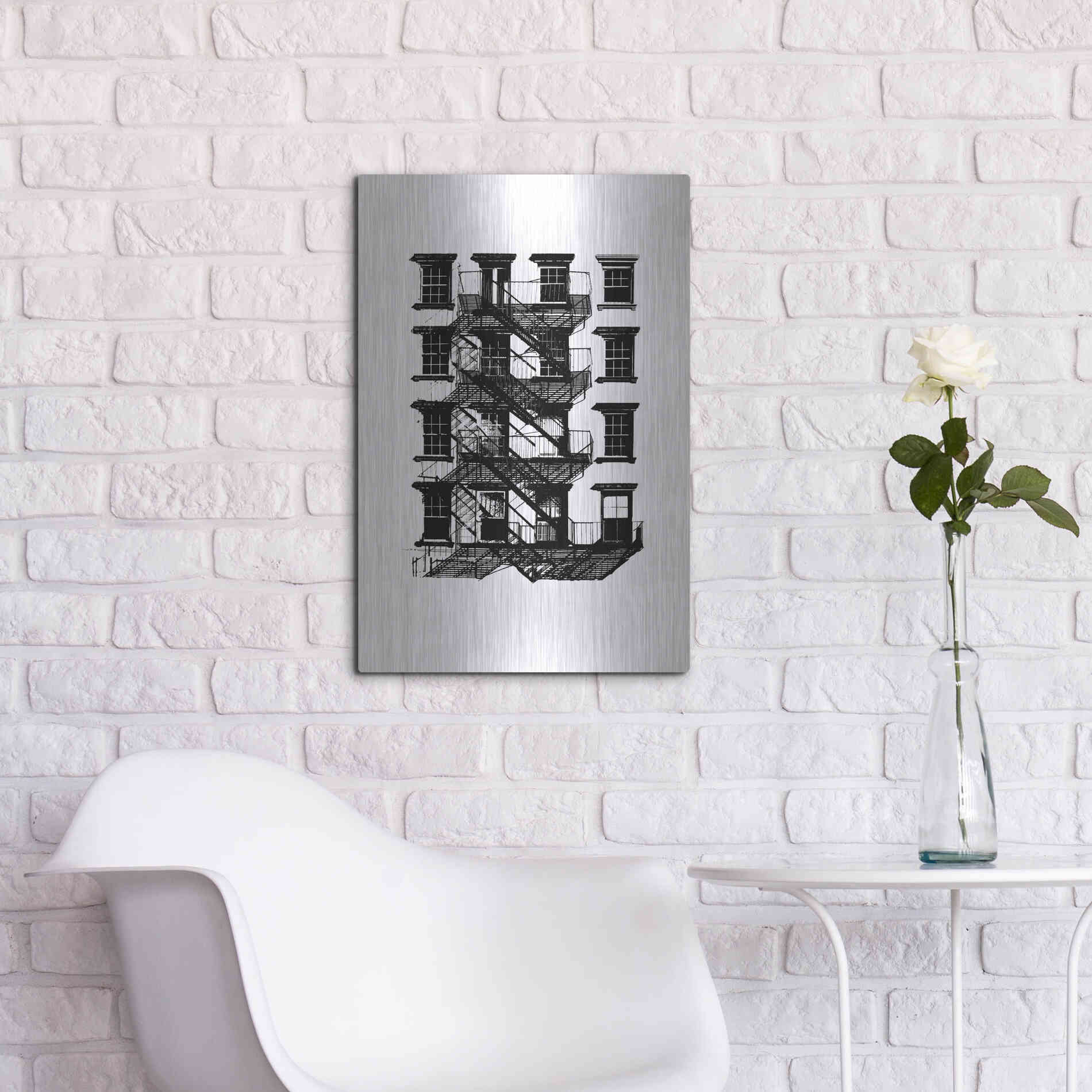 Luxe Metal Art 'NYC in Pure BandW IX' by Jeff Pica, Metal Wall Art,16x24