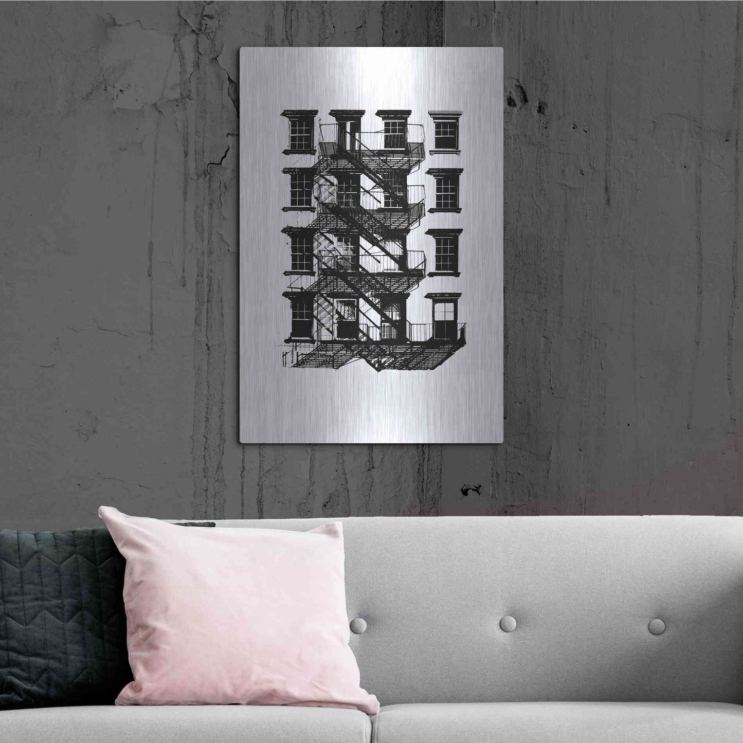 Luxe Metal Art 'NYC in Pure BandW IX' by Jeff Pica, Metal Wall Art,24x36
