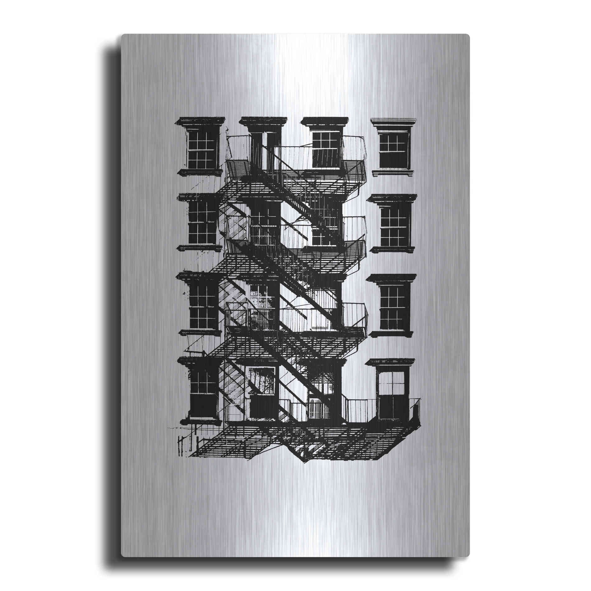 Luxe Metal Art 'NYC in Pure BandW IX' by Jeff Pica, Metal Wall Art