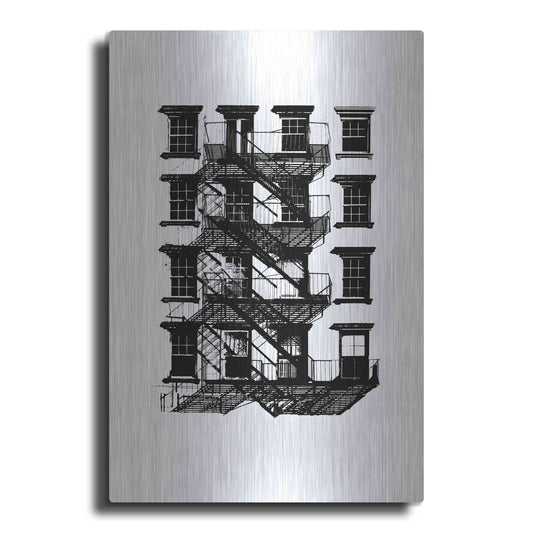 Luxe Metal Art 'NYC in Pure BandW IX' by Jeff Pica, Metal Wall Art