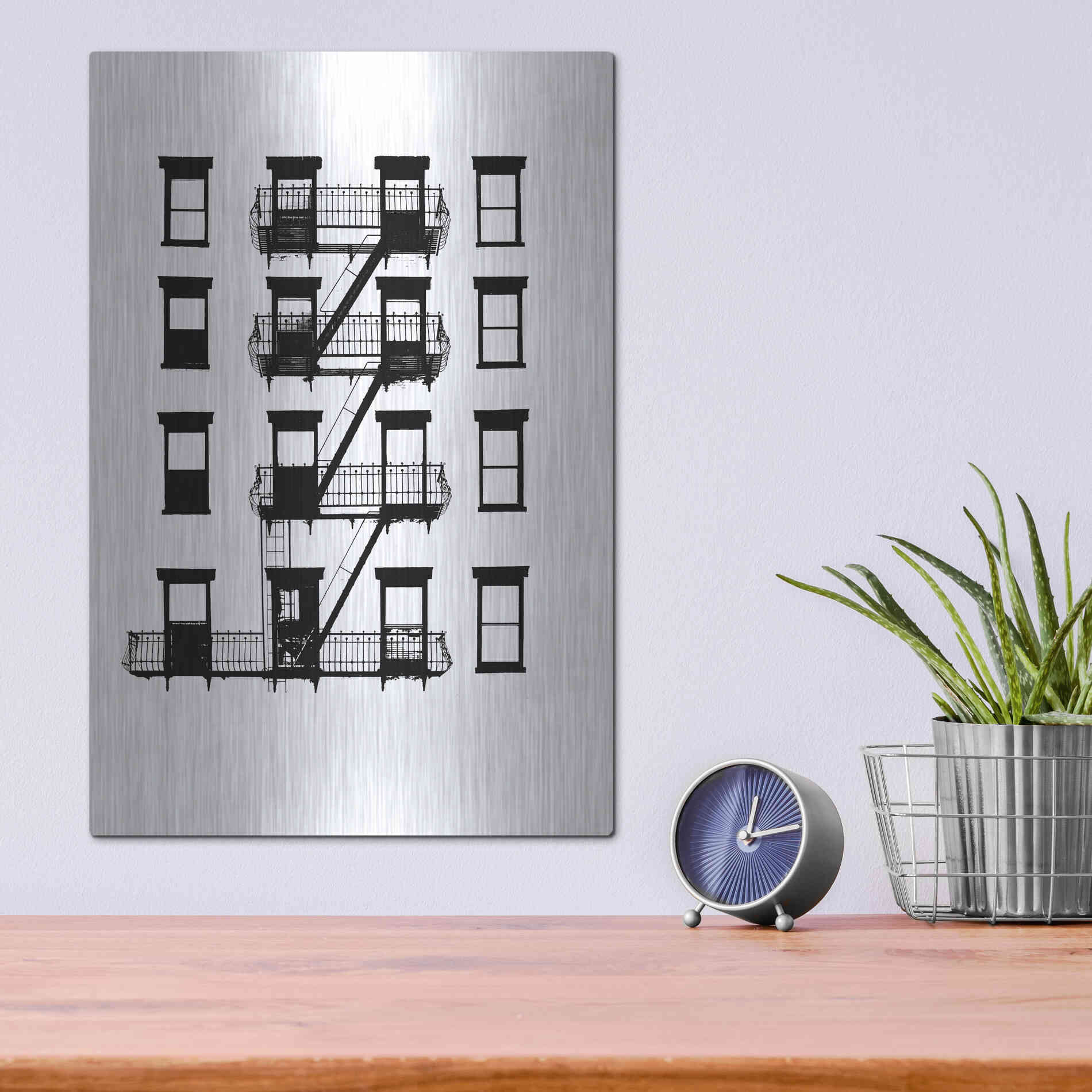 Luxe Metal Art 'NYC in Pure BandW VI' by Jeff Pica, Metal Wall Art,12x16