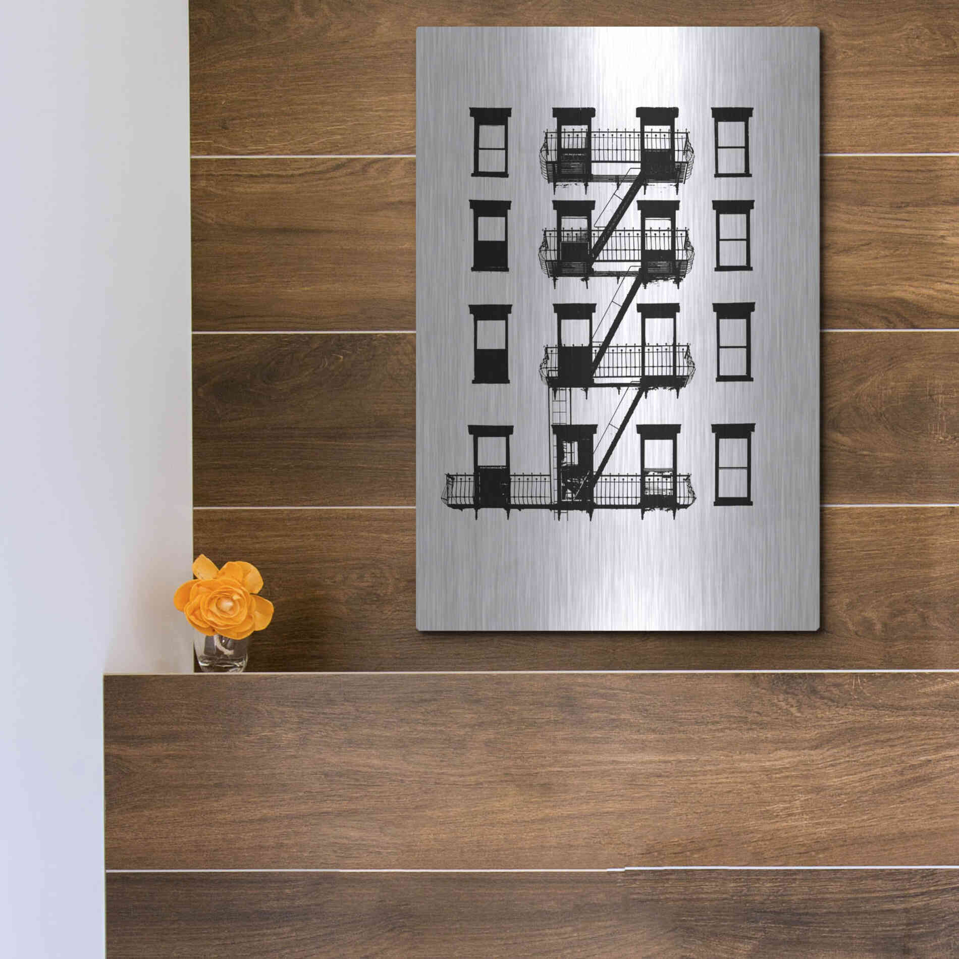Luxe Metal Art 'NYC in Pure BandW VI' by Jeff Pica, Metal Wall Art,12x16