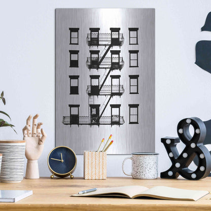 Luxe Metal Art 'NYC in Pure BandW VI' by Jeff Pica, Metal Wall Art,12x16