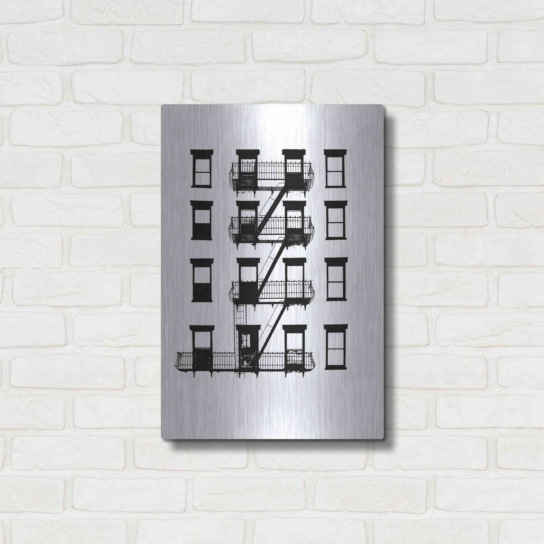 Luxe Metal Art 'NYC in Pure BandW VI' by Jeff Pica, Metal Wall Art,16x24