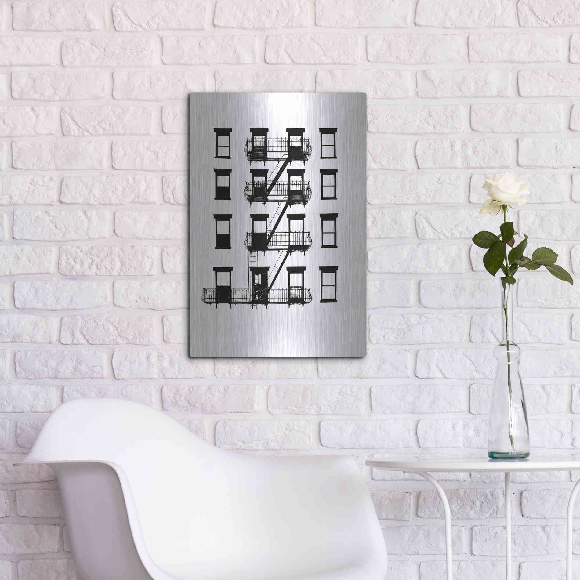 Luxe Metal Art 'NYC in Pure BandW VI' by Jeff Pica, Metal Wall Art,16x24