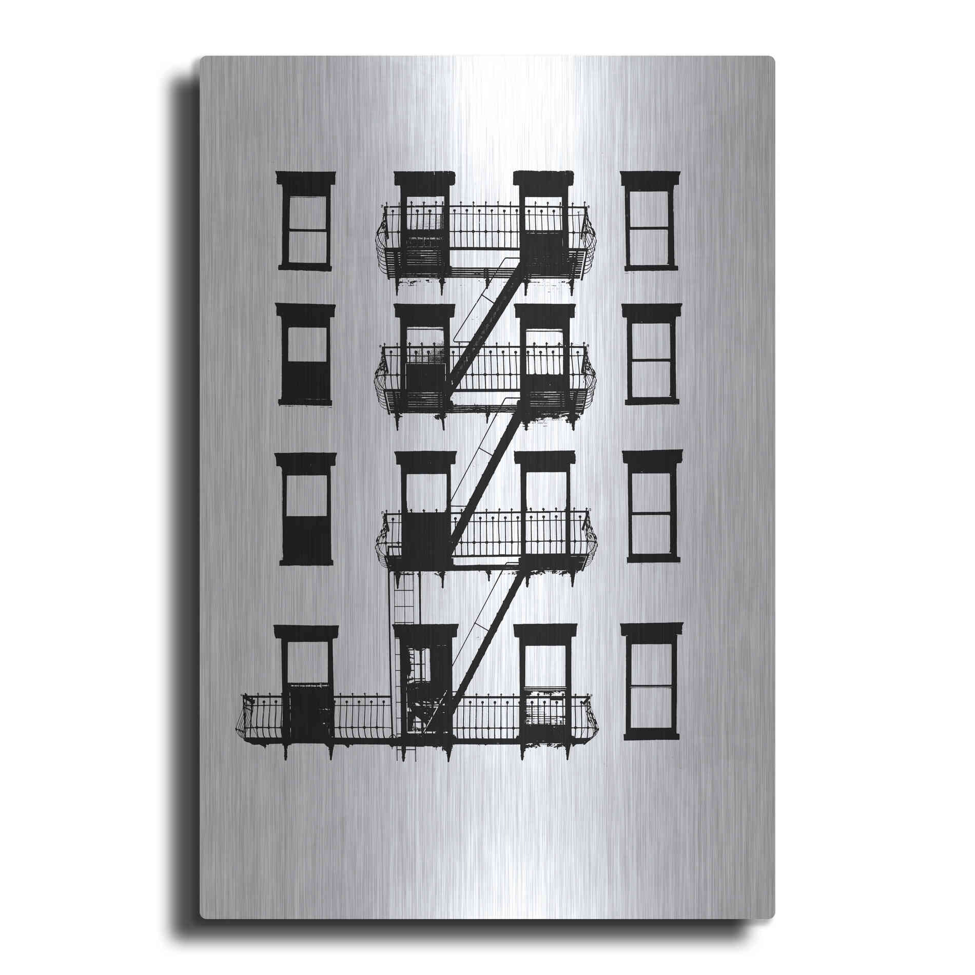 Luxe Metal Art 'NYC in Pure BandW VI' by Jeff Pica, Metal Wall Art