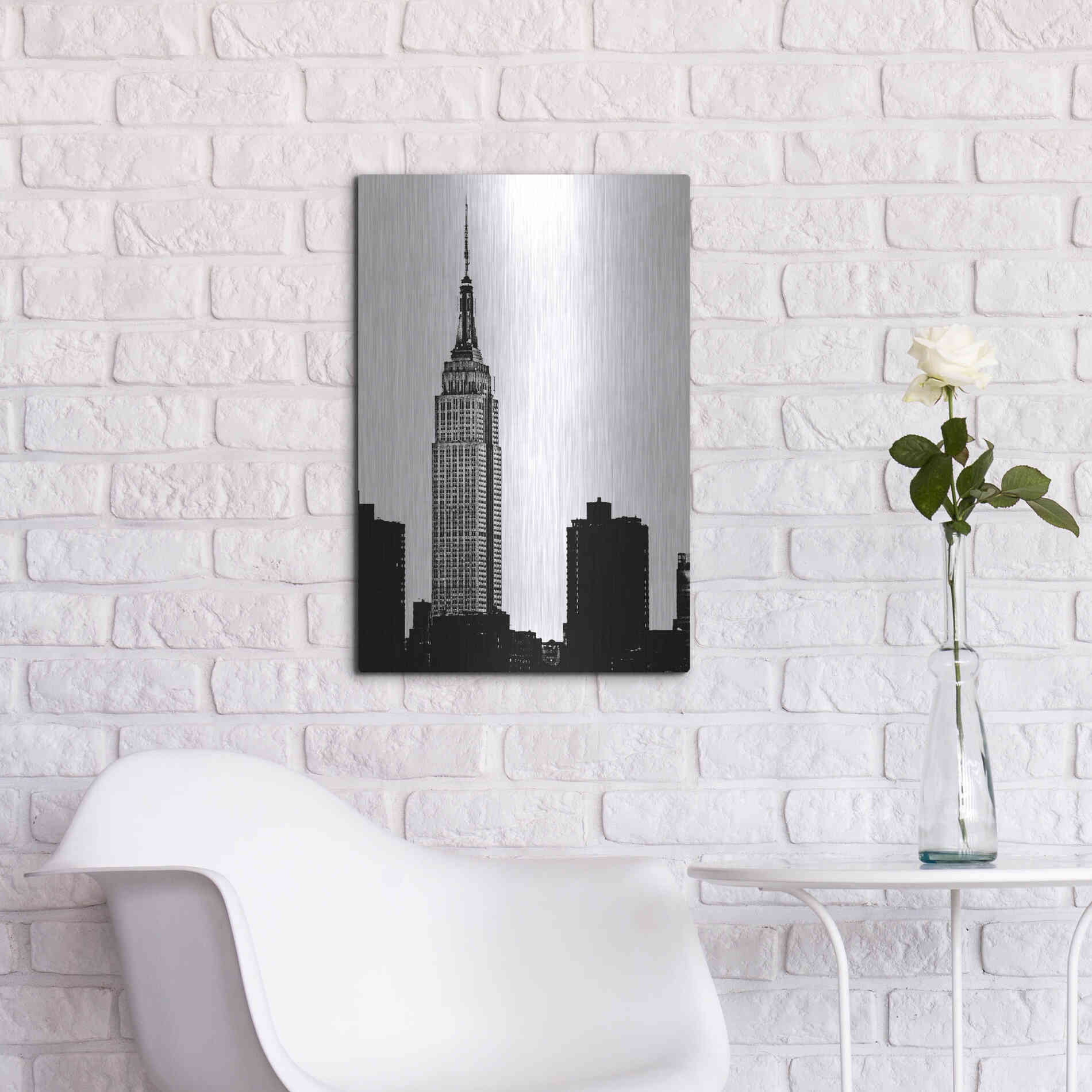 Luxe Metal Art 'NYC Skyline I' by Jeff Pica, Metal Wall Art,16x24