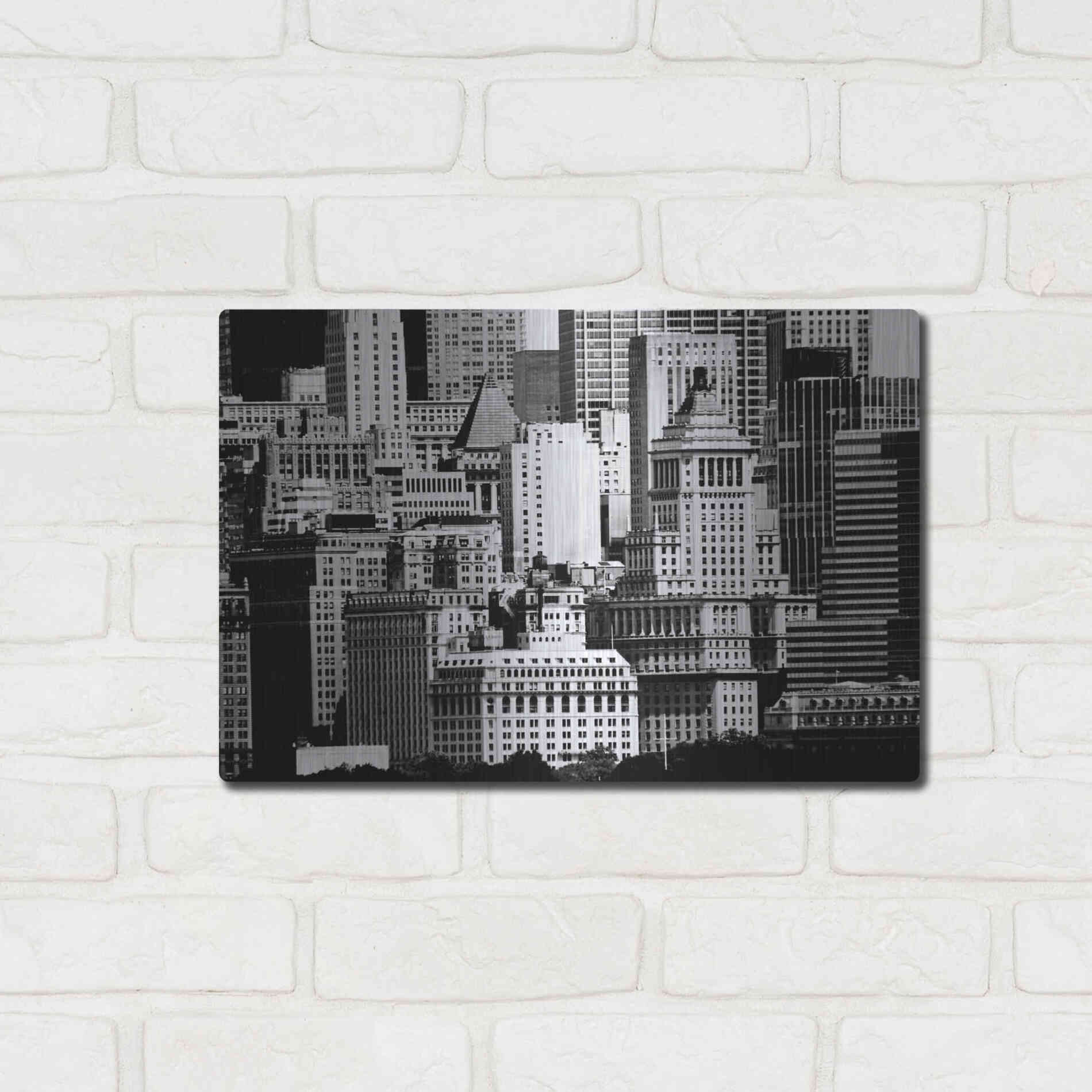 Luxe Metal Art 'NYC Skyline IX' by Jeff Pica, Metal Wall Art,16x12