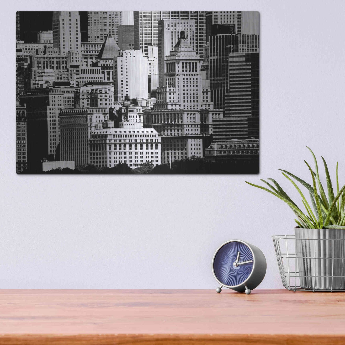 Luxe Metal Art 'NYC Skyline IX' by Jeff Pica, Metal Wall Art,16x12