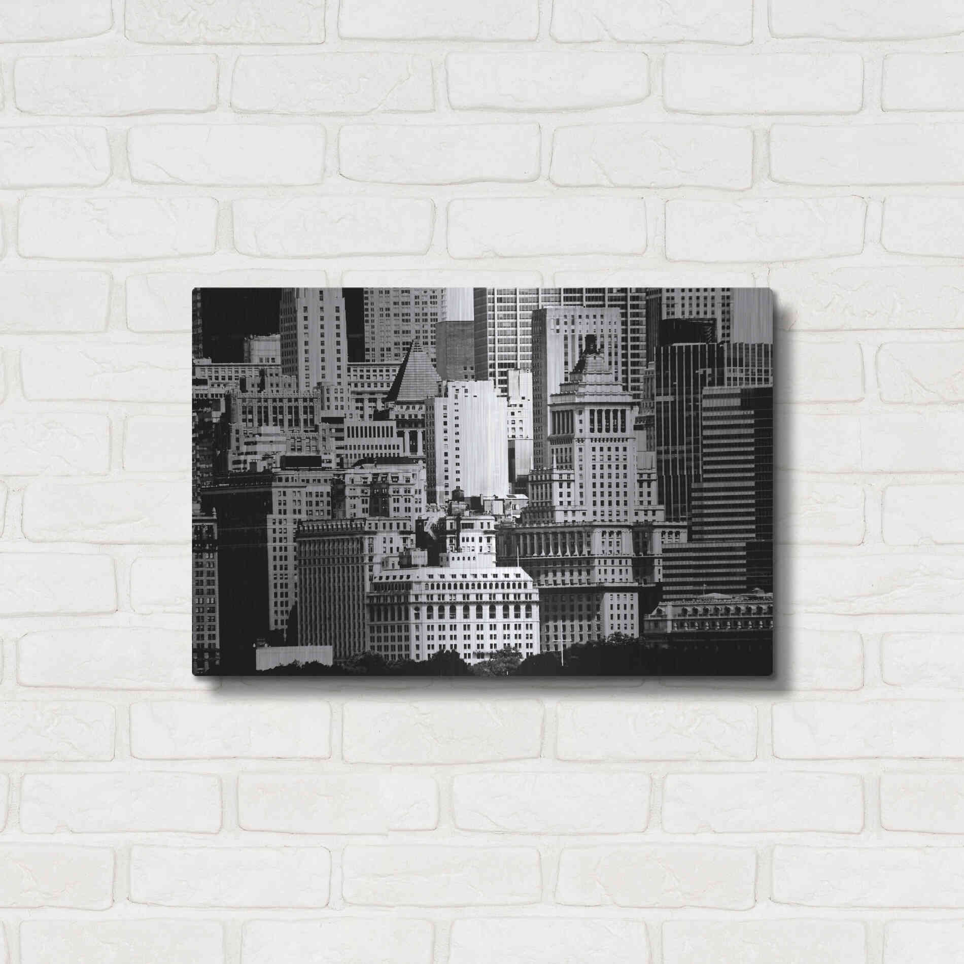 Luxe Metal Art 'NYC Skyline IX' by Jeff Pica, Metal Wall Art,24x16