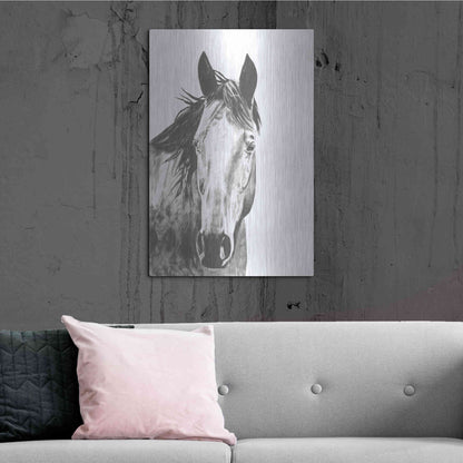 Luxe Metal Art 'Wildlife Snapshot Horse I' by Naomi McCavitt, Metal Wall Art,24x36