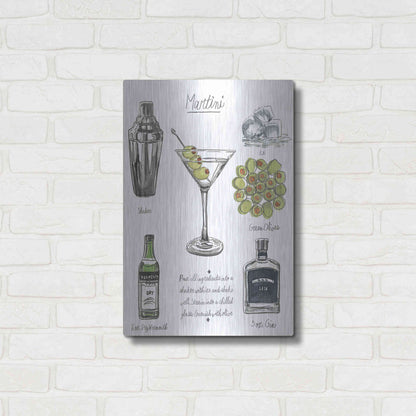 Luxe Metal Art 'Classic Cocktail-Martini' by Naomi McCavitt, Metal Wall Art,16x24