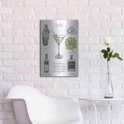 Luxe Metal Art 'Classic Cocktail-Martini' by Naomi McCavitt, Metal Wall Art,16x24