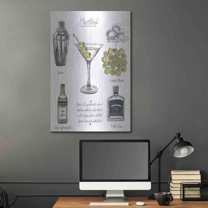 Luxe Metal Art 'Classic Cocktail-Martini' by Naomi McCavitt, Metal Wall Art,24x36