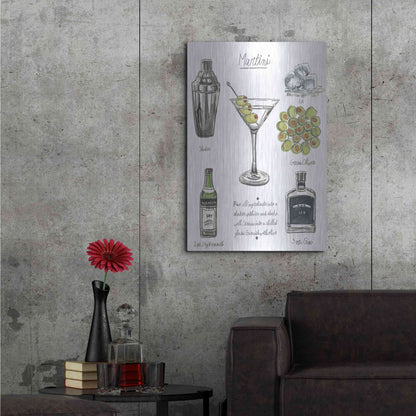 Luxe Metal Art 'Classic Cocktail-Martini' by Naomi McCavitt, Metal Wall Art,24x36