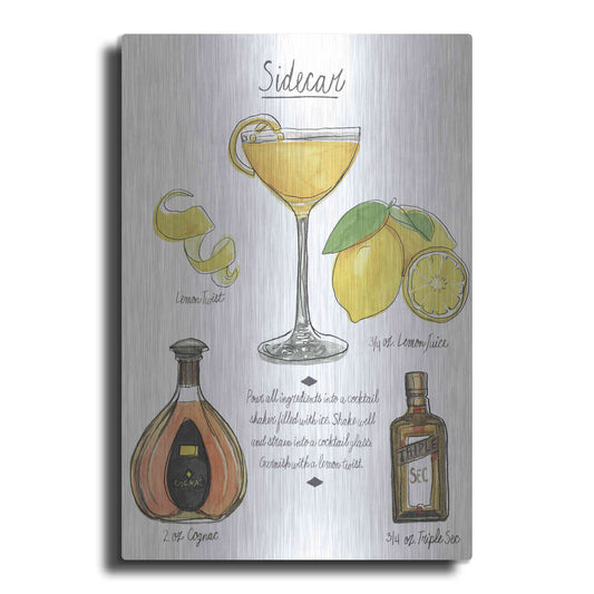 Luxe Metal Art 'Classic Cocktail-Sidecar' by Naomi McCavitt, Metal Wall Art