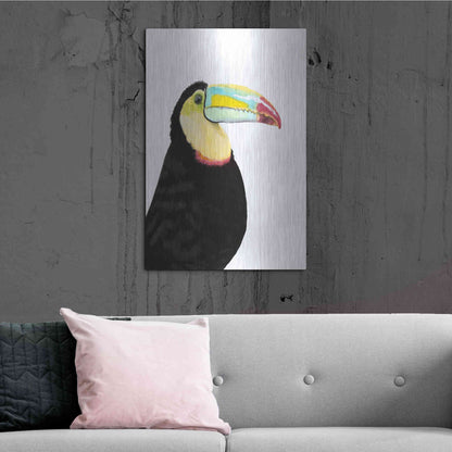 Luxe Metal Art 'Watercolor Toucan' by Naomi McCavitt, Metal Wall Art,24x36