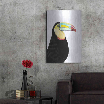 Luxe Metal Art 'Watercolor Toucan' by Naomi McCavitt, Metal Wall Art,24x36