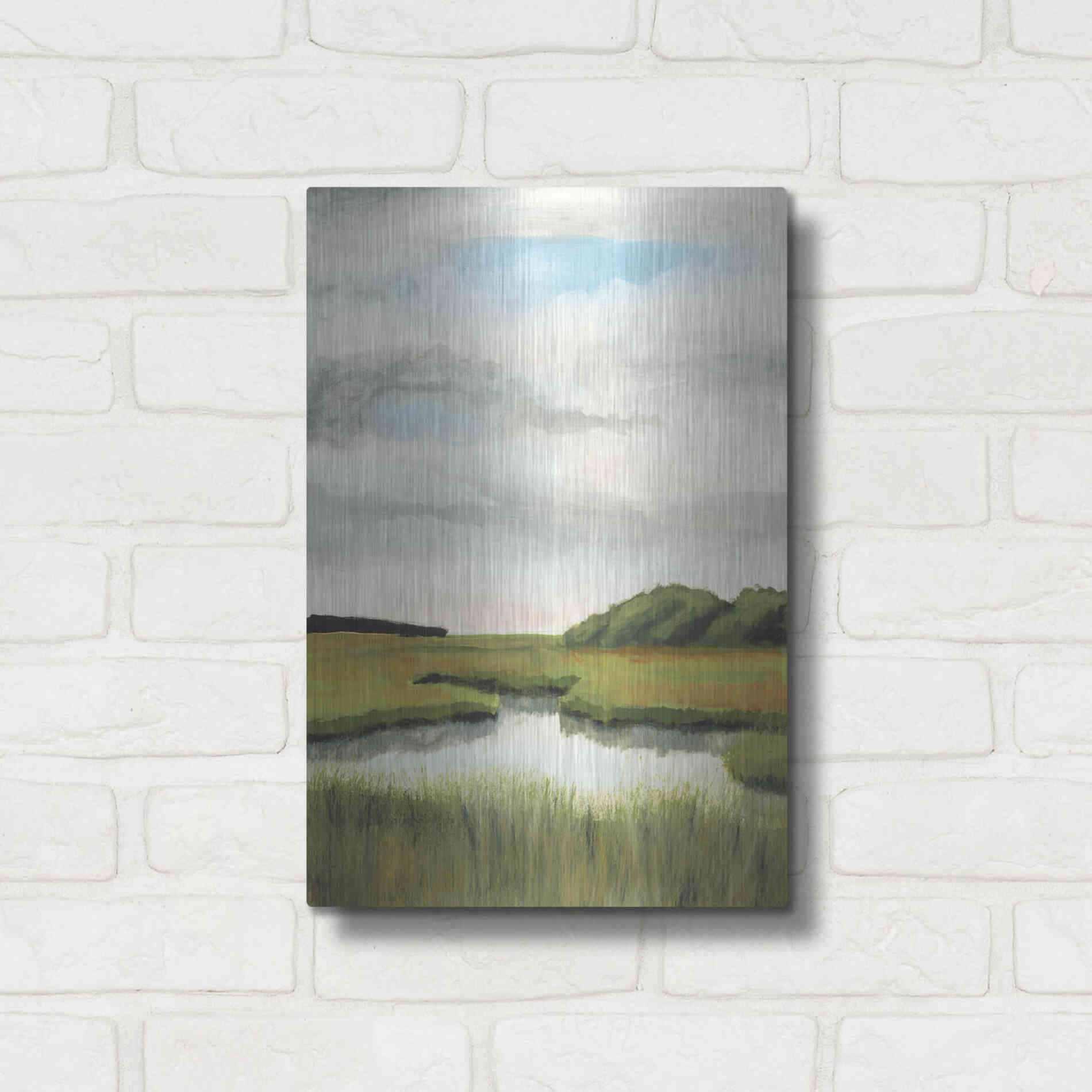 Luxe Metal Art 'Marsh Landscapes II' by Naomi McCavitt, Metal Wall Art,12x16