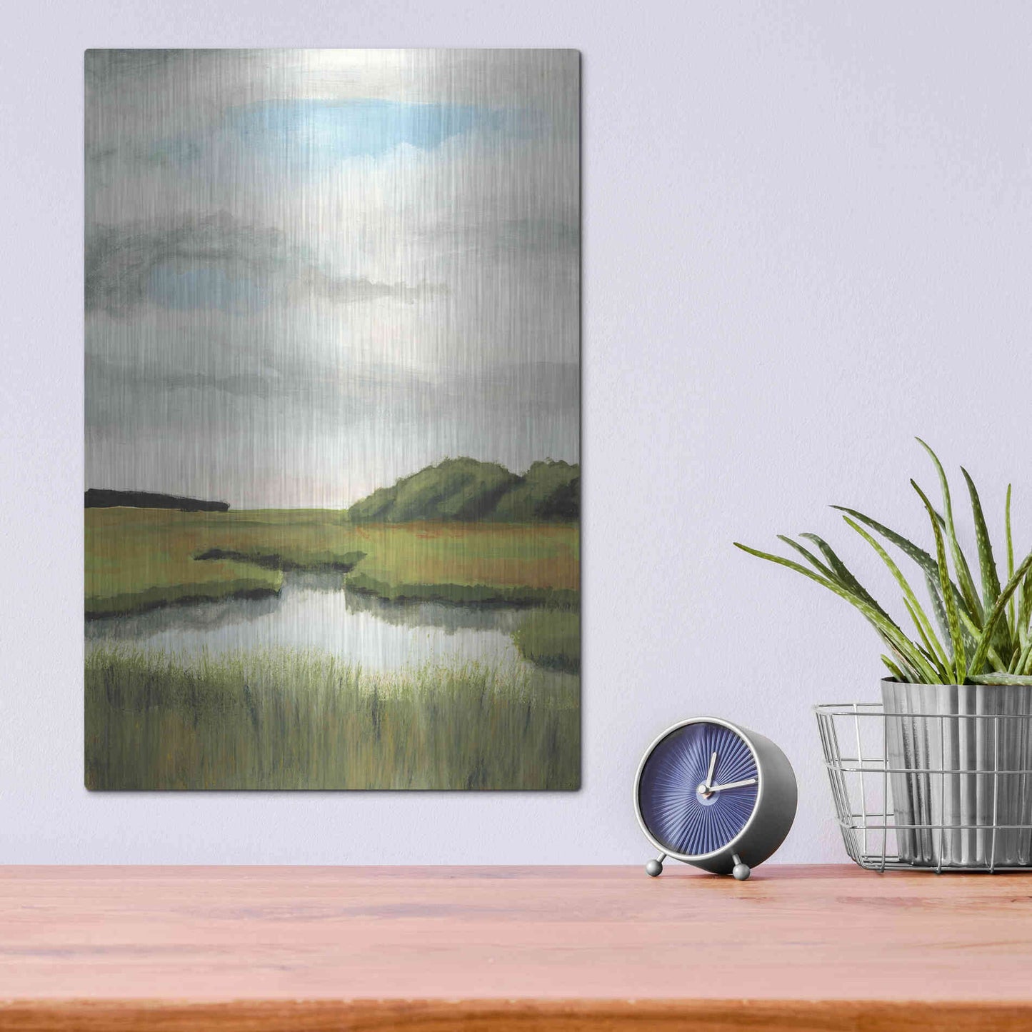 Luxe Metal Art 'Marsh Landscapes II' by Naomi McCavitt, Metal Wall Art,12x16