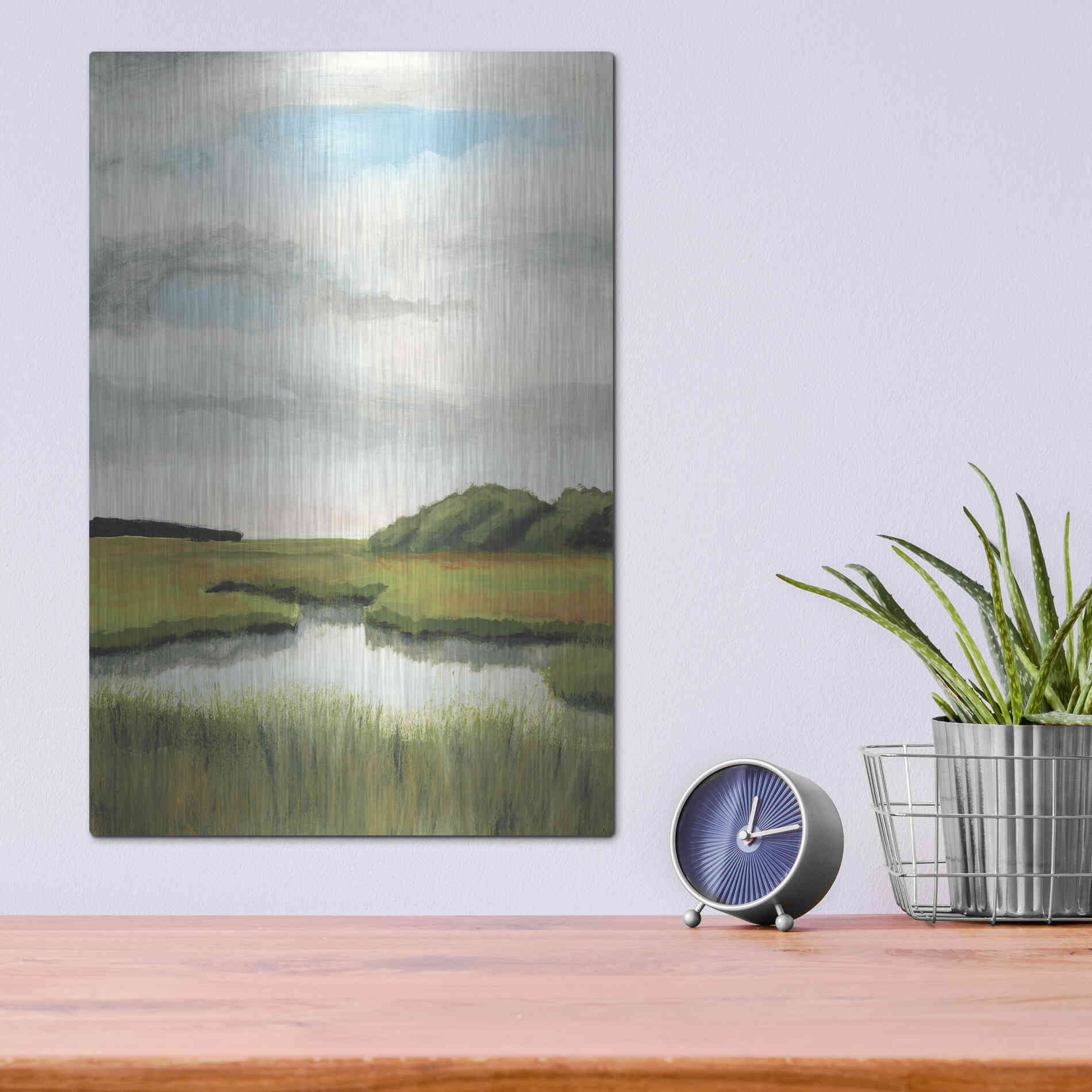 Luxe Metal Art 'Marsh Landscapes II' by Naomi McCavitt, Metal Wall Art,12x16