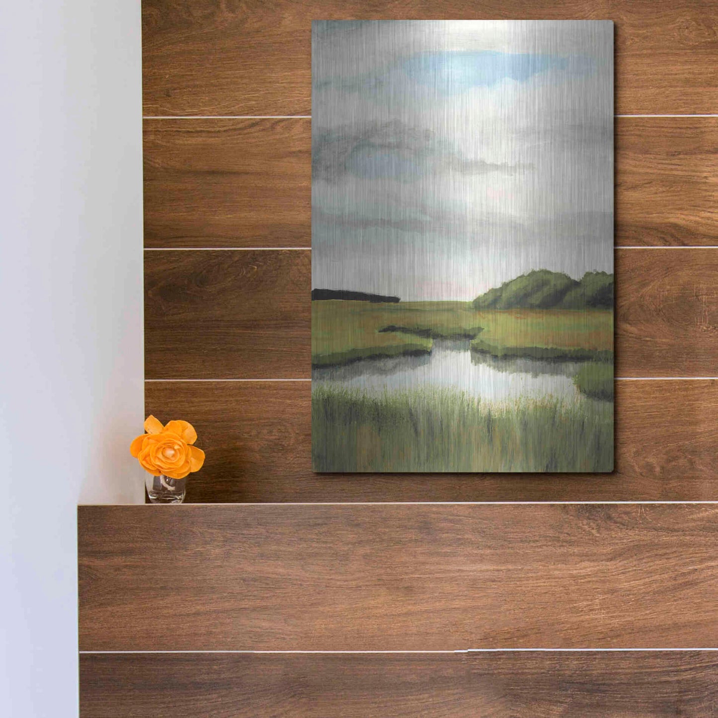 Luxe Metal Art 'Marsh Landscapes II' by Naomi McCavitt, Metal Wall Art,12x16