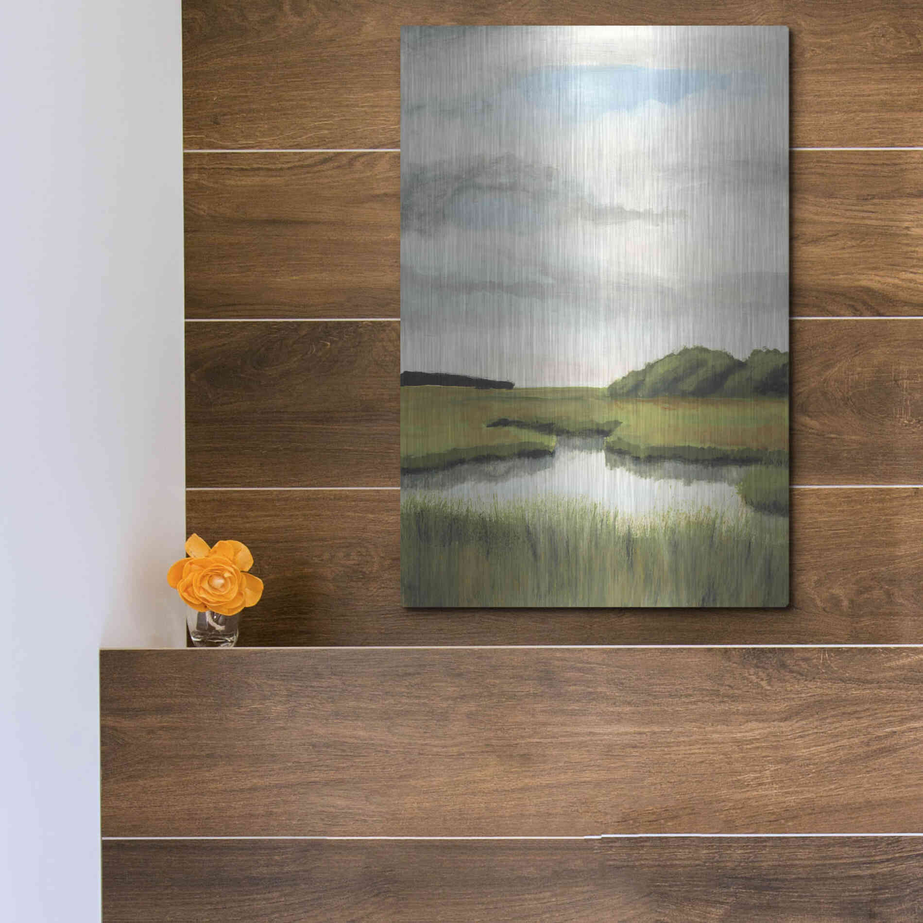 Luxe Metal Art 'Marsh Landscapes II' by Naomi McCavitt, Metal Wall Art,12x16