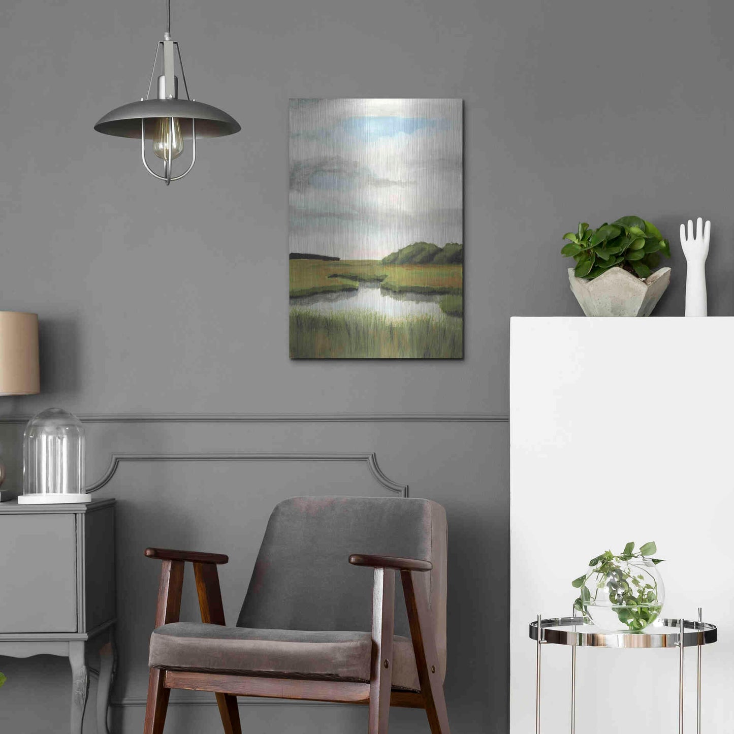 Luxe Metal Art 'Marsh Landscapes II' by Naomi McCavitt, Metal Wall Art,16x24