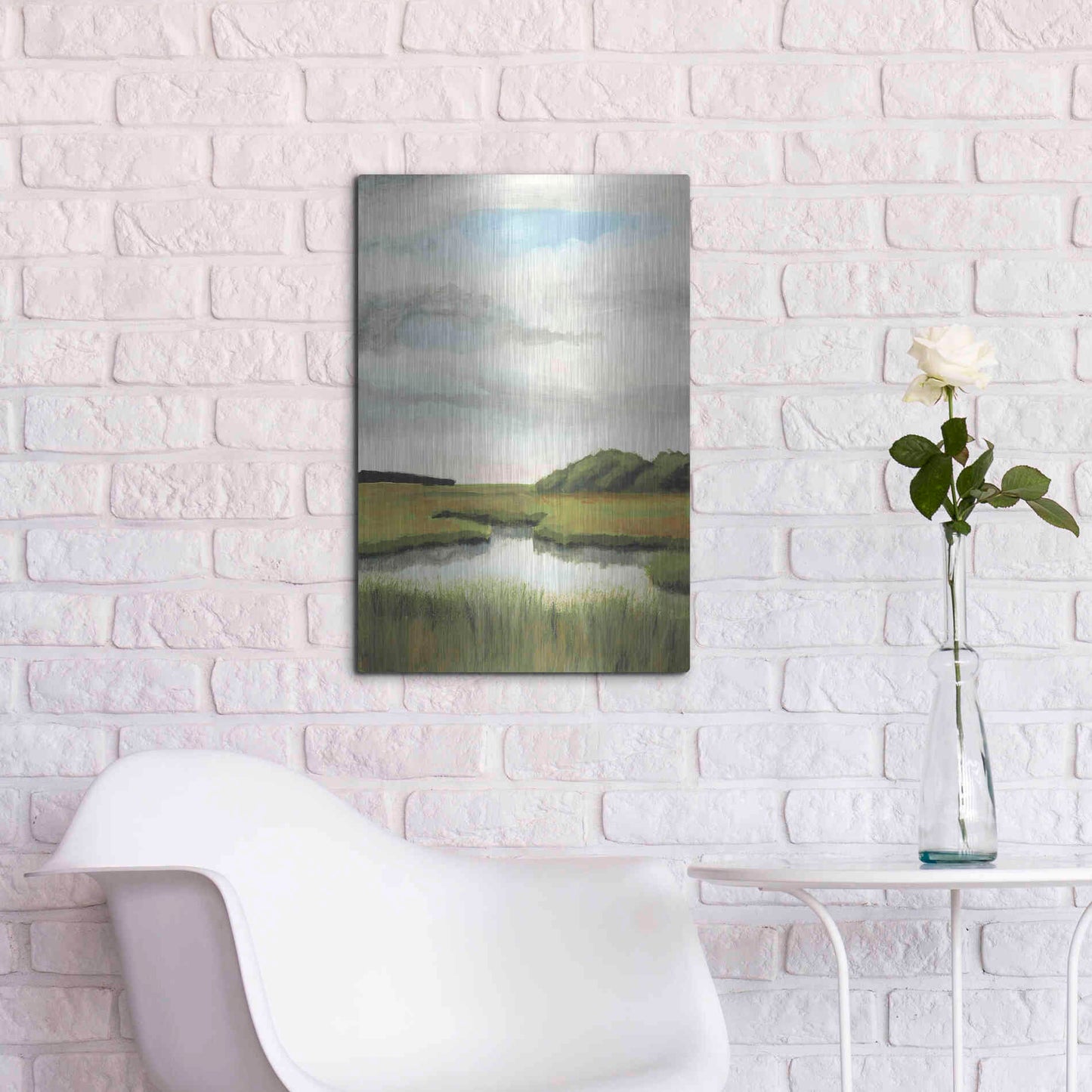 Luxe Metal Art 'Marsh Landscapes II' by Naomi McCavitt, Metal Wall Art,16x24