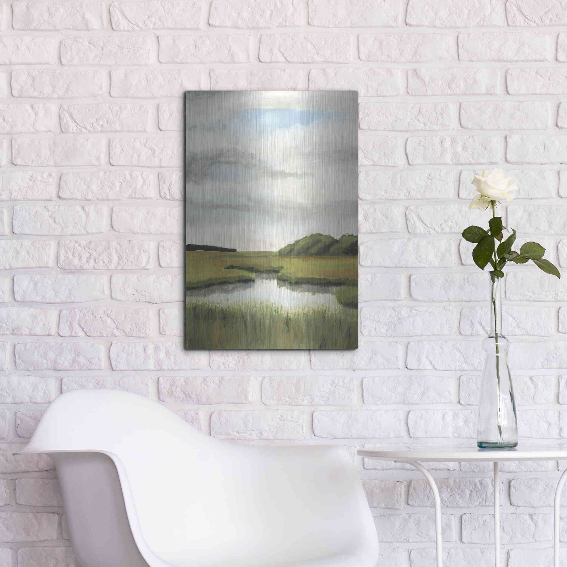 Luxe Metal Art 'Marsh Landscapes II' by Naomi McCavitt, Metal Wall Art,16x24